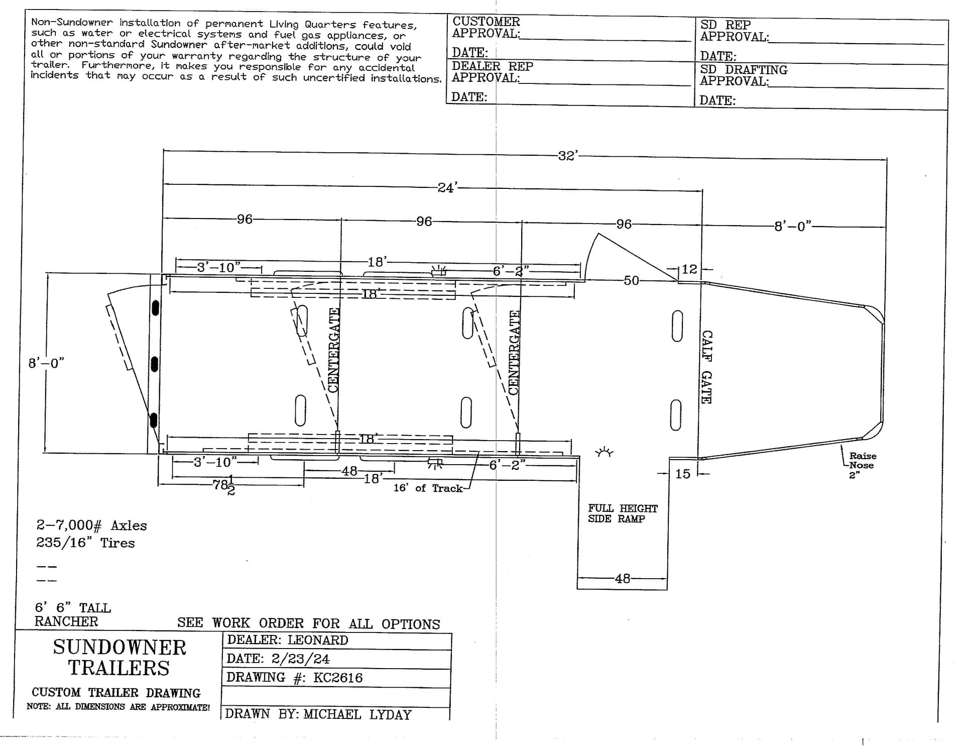 2025 NEW 24' SUNDOWNER RANCHER GOOSENECK STOCK TRAILER – 41907