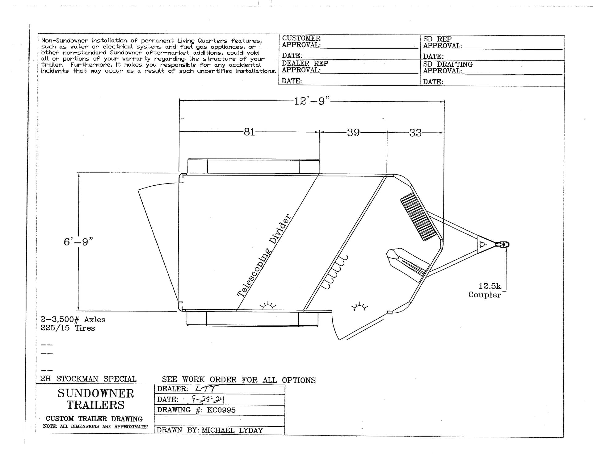 2025 New 12' Sundowner Stockman Special Bumper Pull Stock Trailer – 43100