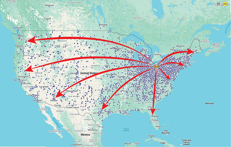 Delivery-Map – Leonard Truck and Trailer, Inc